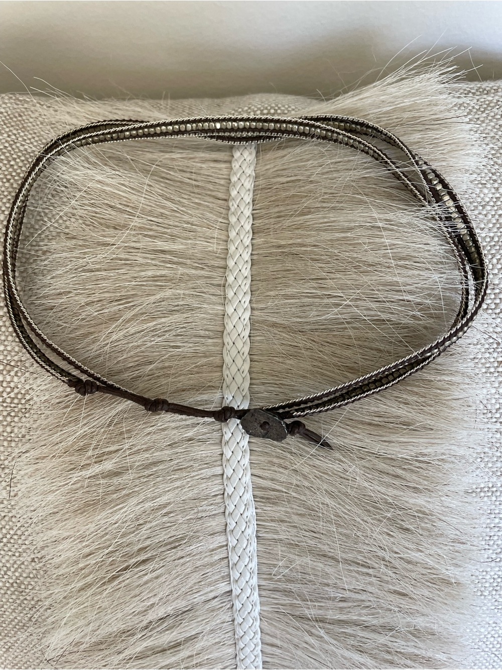 Handcrafted Brown Braided Cord Necklace